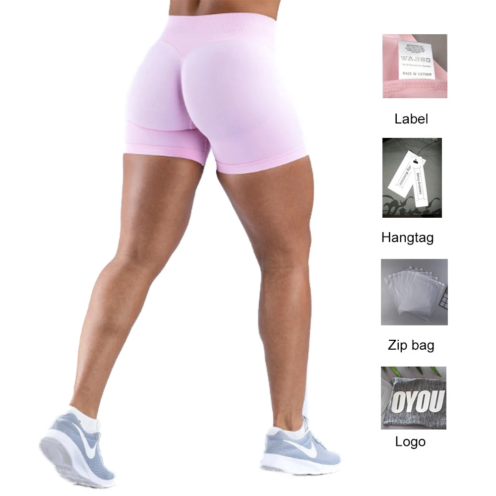 7 FC 2024 High Quality Custom Logo XL 90% Polyamide 10% Elastane Seamless Scrunch Workout Gym Shorts Leggings for Women Sport