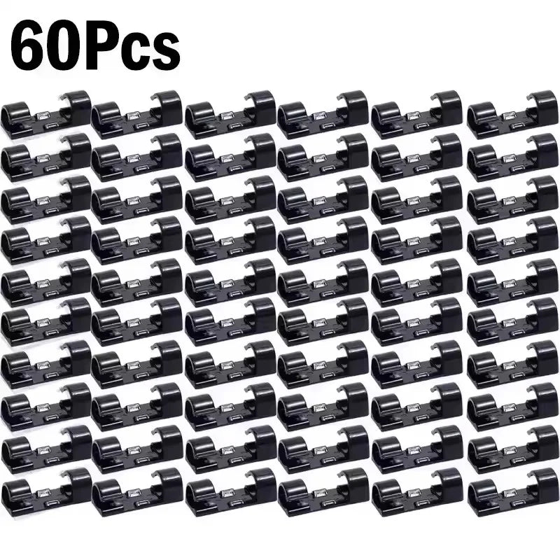 5/20/40/60Pcs Self-Adhesive Cable Organizer Clip Desk Tidy Management Clip Cable Protector For Mouse Headset Wire Storage Winder