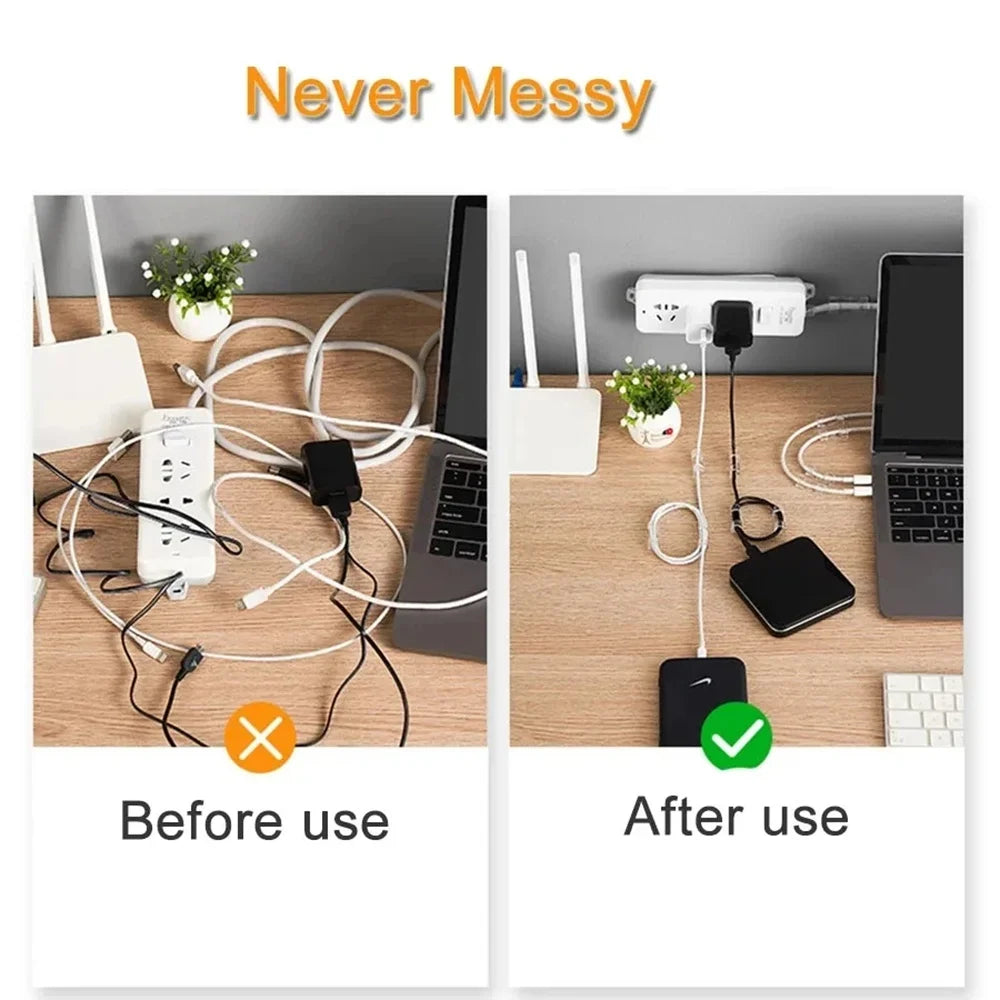 5/20/40/60Pcs Self-Adhesive Cable Organizer Clip Desk Tidy Management Clip Cable Protector For Mouse Headset Wire Storage Winder