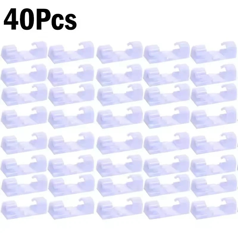 5/20/40/60Pcs Self-Adhesive Cable Organizer Clip Desk Tidy Management Clip Cable Protector For Mouse Headset Wire Storage Winder