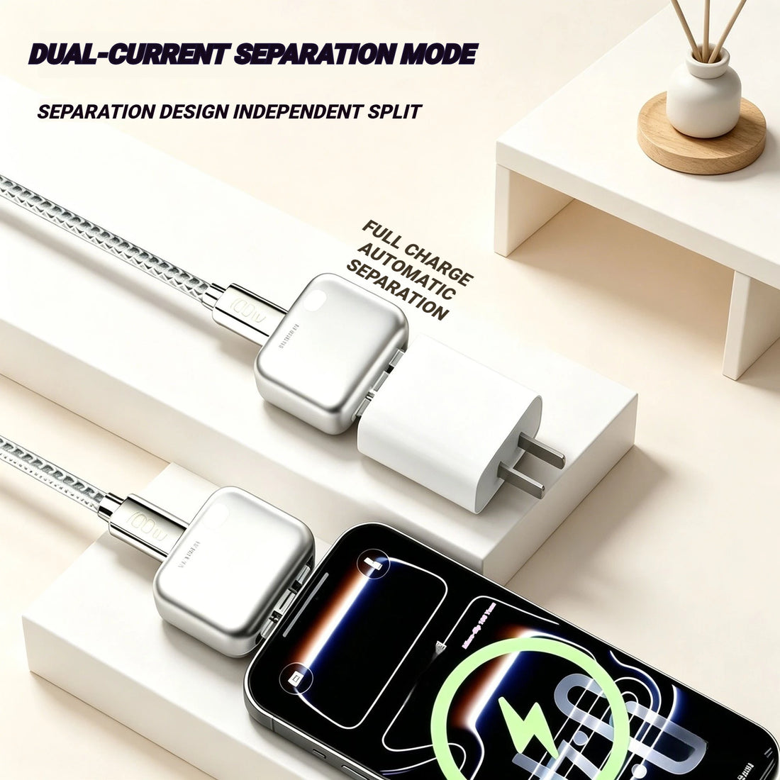 140W Fast Charger Phone Adapter with Auto Power Cutoff & Ejects Phone When Fully Charged