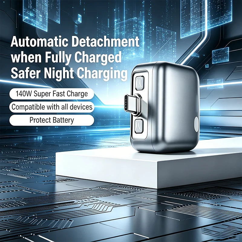 140W Fast Charger Phone Adapter with Auto Power Cutoff & Ejects Phone When Fully Charged