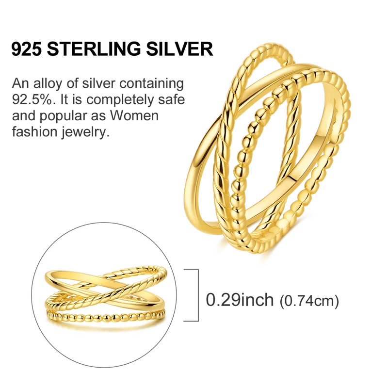 925 Sterling Silver Rings Gold Color Sparking Popular LOVE Wedding Ring Certified Women Engagement Jewelry Anniversary Gifts
