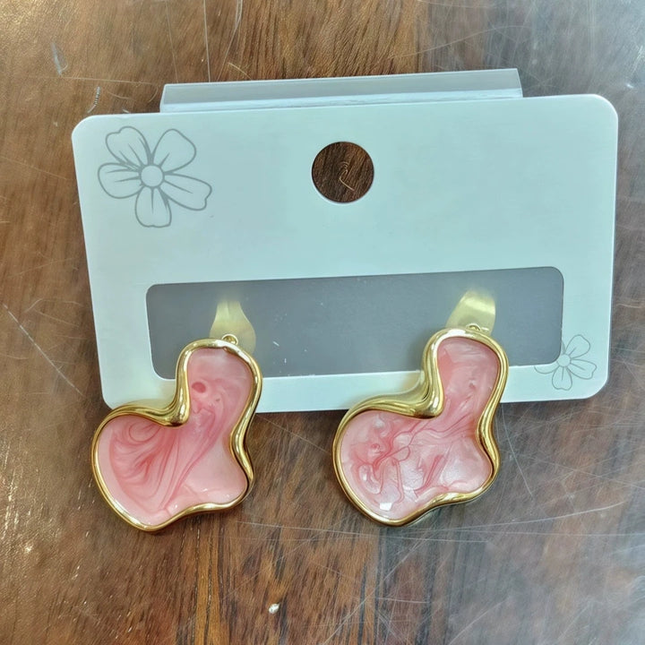 Abstract Alien White Color Cloud Irregular Stud Earring for Women Temperament Ear Jewelry Simple Christmas Valentine's Day Gift