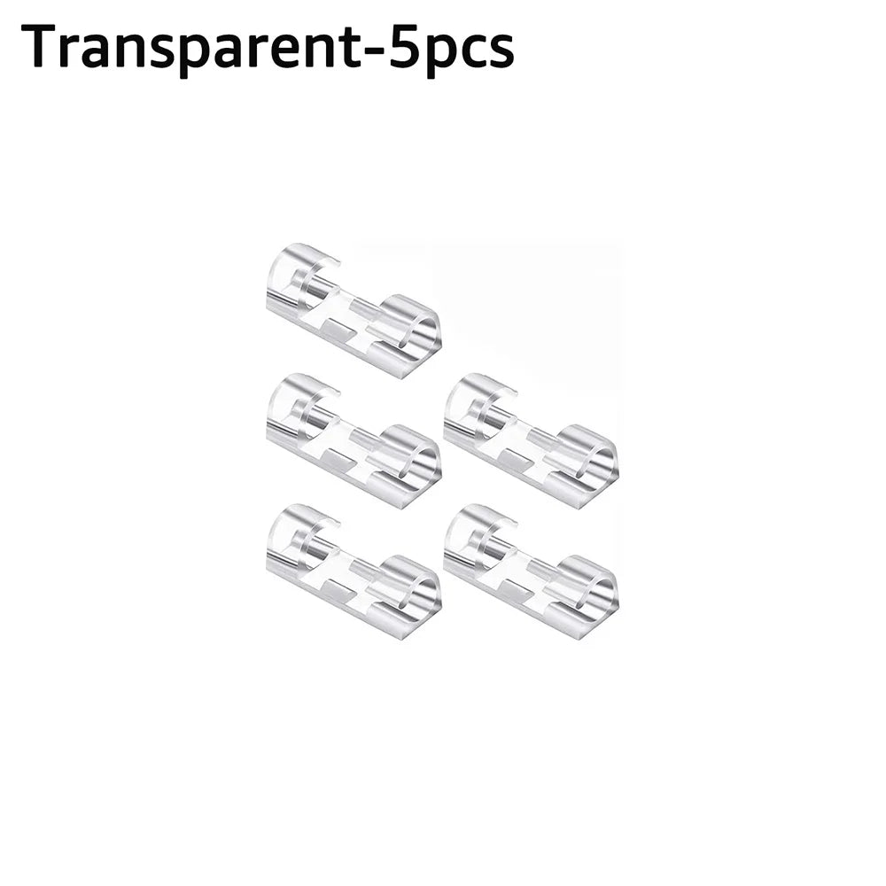 5/20/40/60Pcs Self-Adhesive Cable Organizer Clip Desk Tidy Management Clip Cable Protector For Mouse Headset Wire Storage Winder